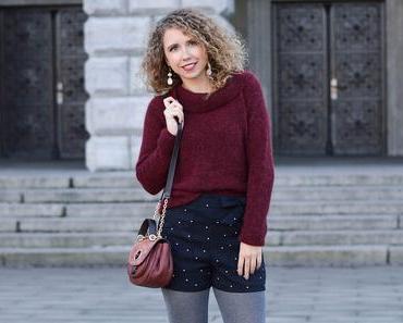 Outfit: Michael Kors saddle bag, Wool Sweater, Hotpants and Peter Kaiser Pumps