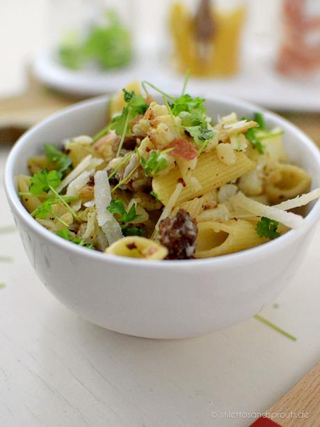 Pasta mit geröstetem Blumenkohl und Pancetta