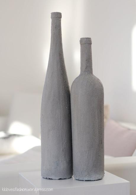 DIY: Flaschen-Vasen aus „Fake“-Beton