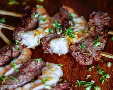 Surf’n Turf-Spieße mit Gremolata
