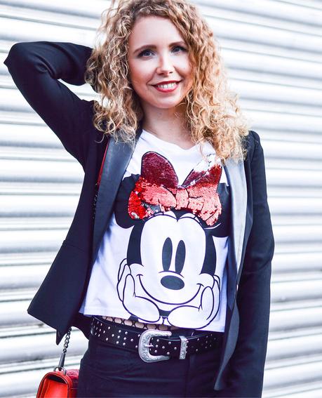 Outfit: Minnie Mouse meets High Waist Denim, Fishnet & Rebecca Minkoff