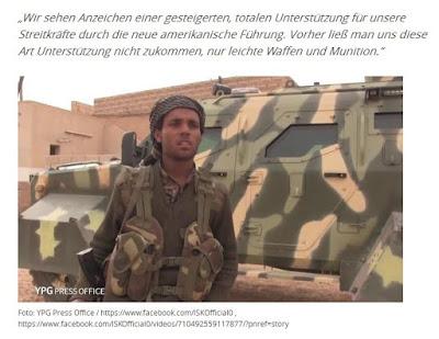 US-Regierung liefert erstmals gepanzerte Fahrzeuge an Kurdenmilizen in Nordsyrien