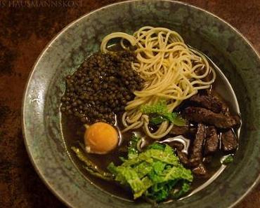 kein Eintopf, Suppe mit Miso, Wirsing und Rind