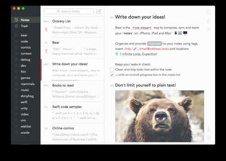 Bear – Texte und Notizen für iOS und macOS