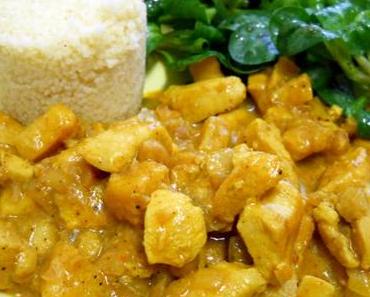 Hähnchen-Curry mit Kaki und Erdnüsse