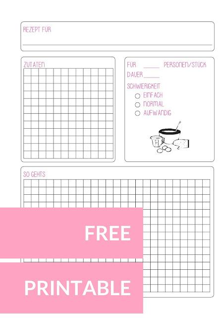 Free Printable Rezept-Karten