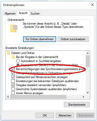 Werbung im Explorer von Windows 10 abschalten