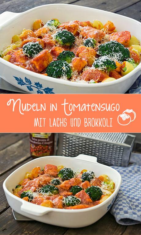 Nudeln mit Lachs und Brokkoli in Tomatensud | Madame Cuisine Rezept