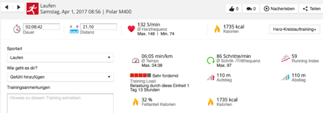 Trainingshalbmarathon und ein Vergleich von Polar M 400 – Runtastic – Strava