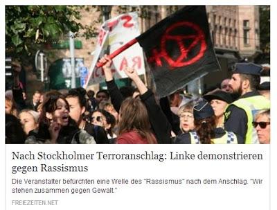 Nach Terroranschlag in Stockholm: Linke demonstrieren Solidarität mit den Tätern
