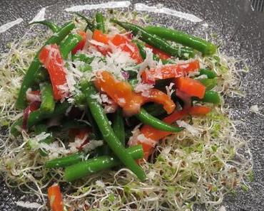Alfalfa-Sprossen (mit Bohnen-Paprika-Salat)