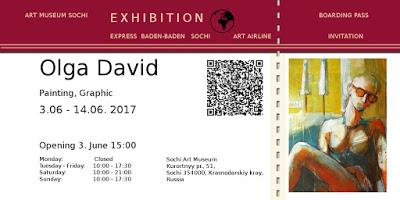 Einladung zur Ausstellung von Olga David, Art Museum Sochi