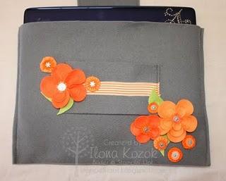 Filzige Laptoptasche mit Big Shot Blumen