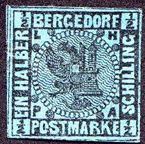 timbre de Bergedorf, 1/2 Schilling