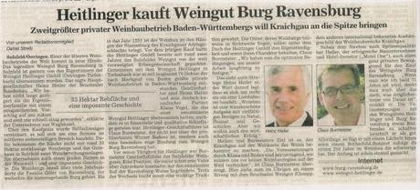 Heitlinger kauft Weingut Burg Ravensburg