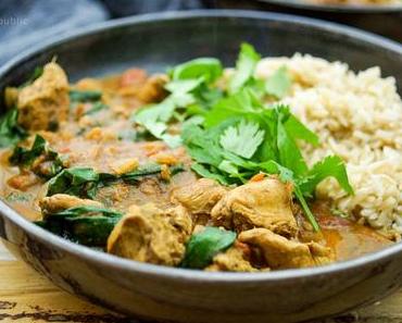 Garam Masala Hühnchen-Curry mit Spinat