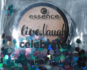 essence live.laugh.celebrate! highlighter powder 01 my special highlight (LE) + essence live.laugh.celebrate! eyeshadow 04 T.G.I.F. (LE)