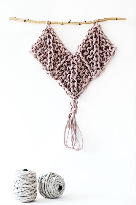 Chunky knits wallhanging pattern, Gestrickter Wandbehang Anleitung