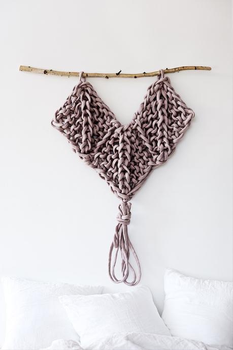 Chunky knits wallhanging pattern, Gestrickter Wandbehang Anleitung