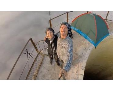 Rooftopper campen auf einem 254m hohen Turm