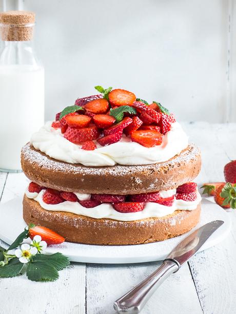 Rezept für eine einfache Erdbeer-Mascarpone Torte