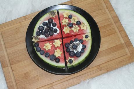 Vegan Sugarfree Watermelon Pizza Rezept