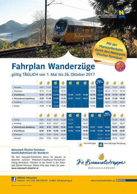 Fahrplan Wanderzüge Mariazellerbahn