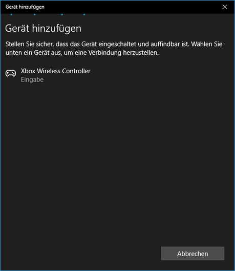 Windows 10: Xbox One Wireless Controller über Bluetooth verbinden
