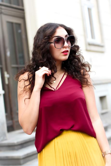 chloe nate sunglasses smartbuyglasses summerlook laceup heels midi skirt yellow and red burgundy colourblocking streetstyle modeblog fashionblog deutschland blogger germany berlin samieze-9
