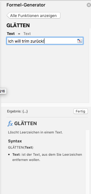Mac OS X Excel 15.35:  Das neue Trim heißt Glätten oder wie lösche ich Leerzeichen in Text
