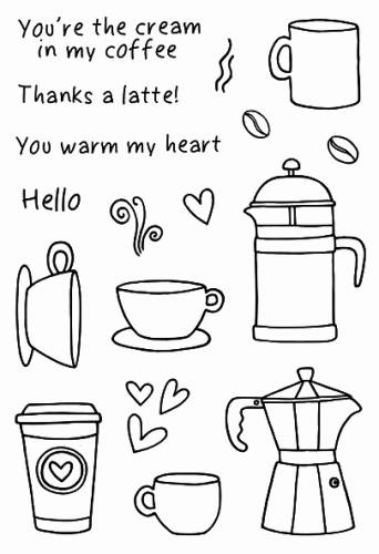 Jane's Doodles - Clear Stamps - COFEE TIME
