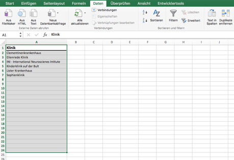 Excel Mac Os X: Doppelt Einträge in Zeilen/Spalten entfernen
