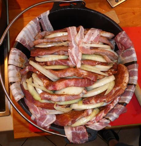 Schichtfleisch aus dem Dutch Oven