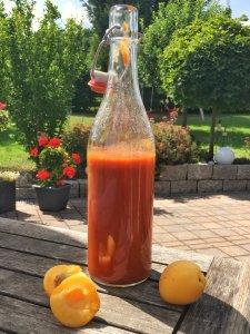 Aprikosenketchup in der Flasche