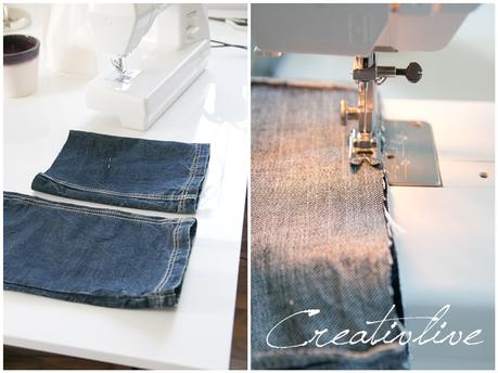 Blaue Stunde, blaue Decke und DIY Jeans Utensilo