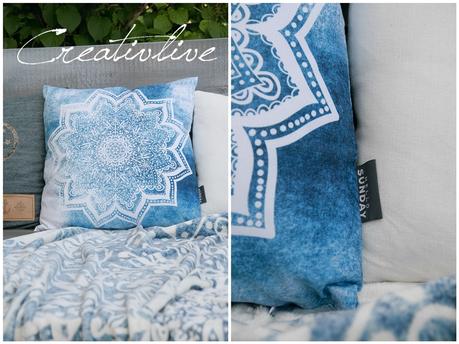 Blaue Stunde, blaue Decke und DIY Jeans Utensilo