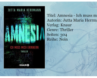 [Rezension] Amnesia - Ich muss mich erinnern von Jutta Maria Herrmann