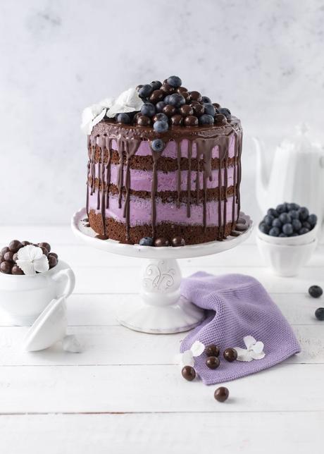 Blaubeer-Schoko-Layer Cake