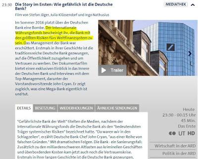 IWF: Deutsche Bank - größter Risikofaktor im Weltfinanzsystem