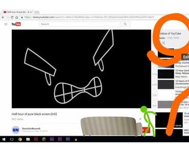 Zwei Strichmännchen kämpfen mit der Youtube-Navigation
