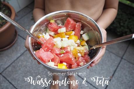 Sommer-Salat mit Wassermelone und Feta