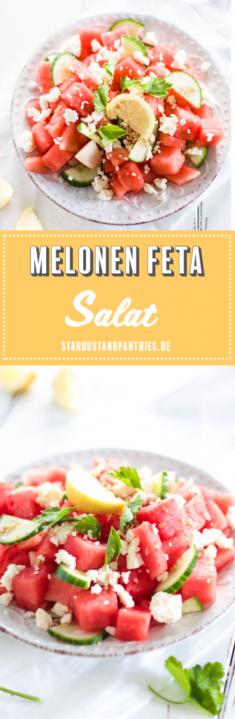 Melonen Feta Salat mit Gurke