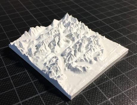 3D-Landkarten mit dem 3D-Drucker erstellen – topographische karte, Miniatur Berg