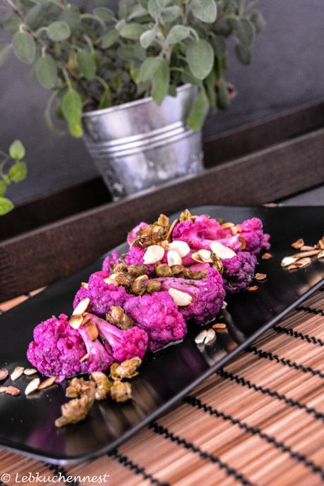 Pretty in pink – Blumenkohlsalat mit frittierten Kapern