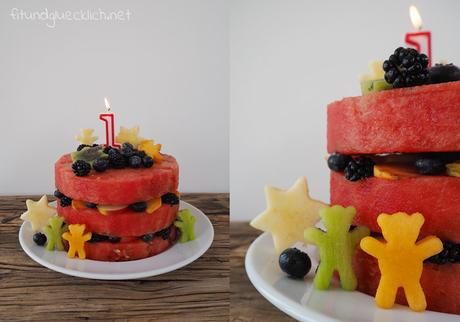 Mehrstöckige Wassermelonentorte zum ersten Geburtstag