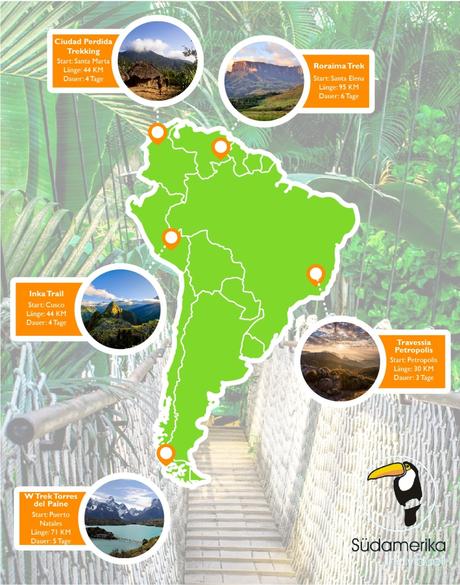 Die 5 schönsten Trekkingtouren in Südamerika