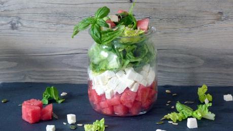 Rezept: leichter  Wassermelonen Feta Salat