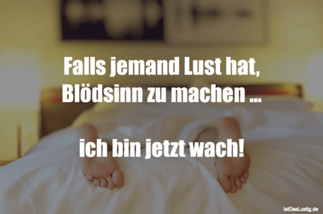 Lustiger BilderSpruch - Falls jemand Lust hat, Blödsinn zu machen ......