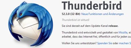 Update 52.3 beseitigt Sicherheitslücken in Thunderbird