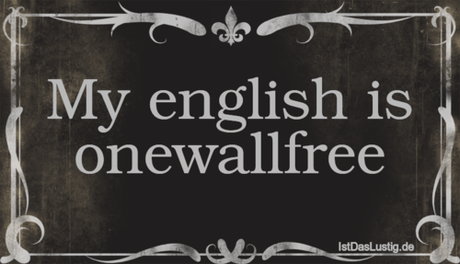 Lustiger BilderSpruch - My english is onewallfree